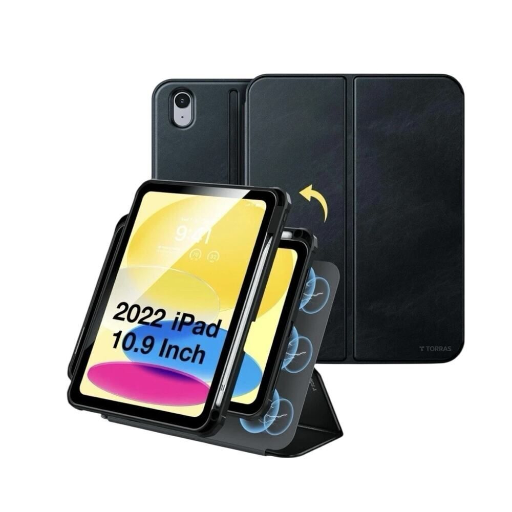 NEW Torras Tablet Ipad Case 10.9 inch (2022) Multi Angle Magnetic Black NIB